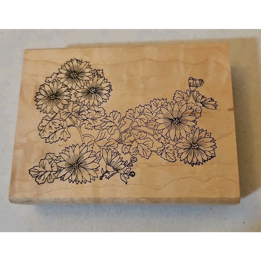 Large Floral Flower Rubber Stamp By Paper Parachute